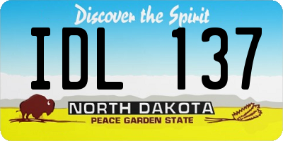 ND license plate IDL137