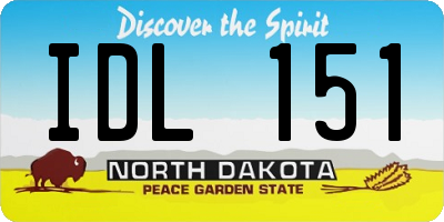 ND license plate IDL151