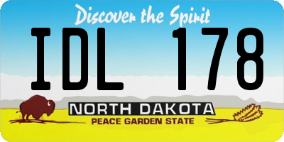 ND license plate IDL178