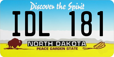 ND license plate IDL181