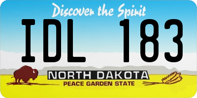 ND license plate IDL183