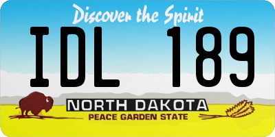 ND license plate IDL189