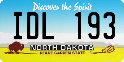 ND license plate IDL193