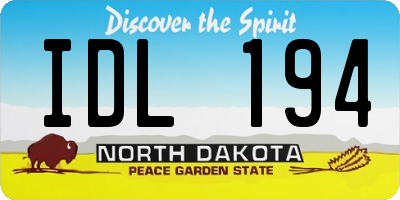 ND license plate IDL194