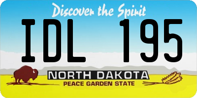 ND license plate IDL195