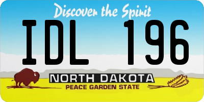 ND license plate IDL196