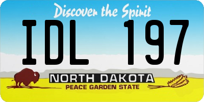 ND license plate IDL197