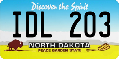 ND license plate IDL203