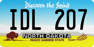 ND license plate IDL207