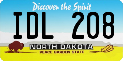 ND license plate IDL208