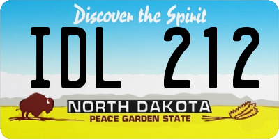 ND license plate IDL212