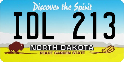 ND license plate IDL213