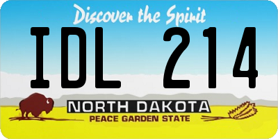 ND license plate IDL214