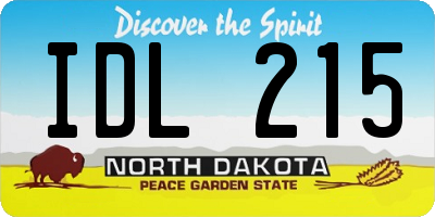 ND license plate IDL215