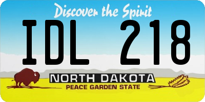 ND license plate IDL218