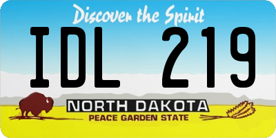 ND license plate IDL219