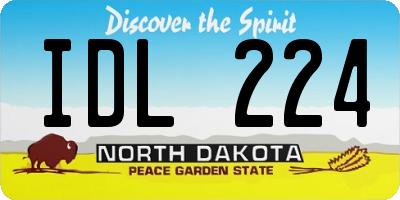 ND license plate IDL224