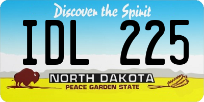 ND license plate IDL225