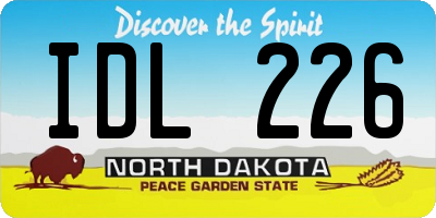 ND license plate IDL226