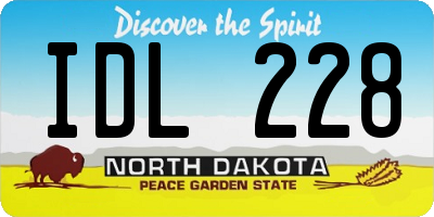 ND license plate IDL228