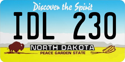 ND license plate IDL230