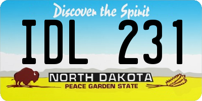 ND license plate IDL231