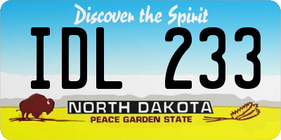 ND license plate IDL233