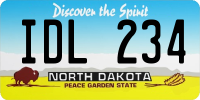 ND license plate IDL234