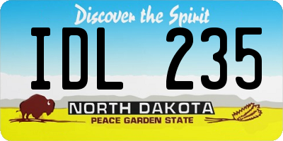 ND license plate IDL235