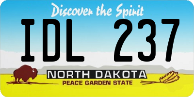ND license plate IDL237