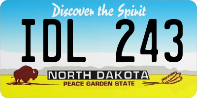 ND license plate IDL243
