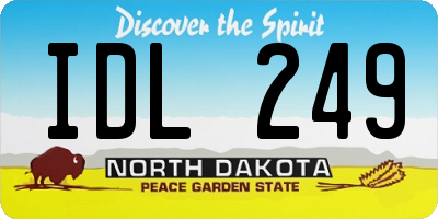 ND license plate IDL249