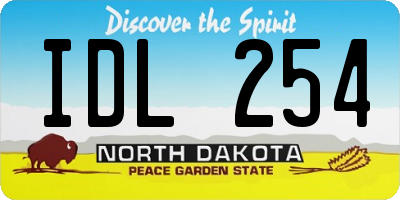ND license plate IDL254