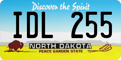 ND license plate IDL255