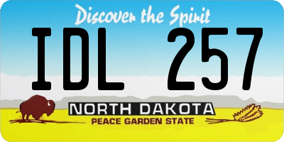 ND license plate IDL257