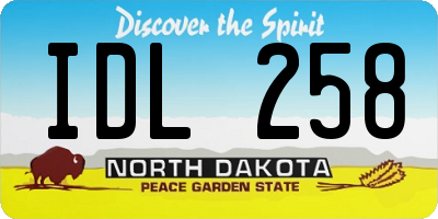 ND license plate IDL258