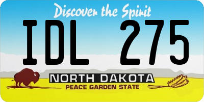 ND license plate IDL275