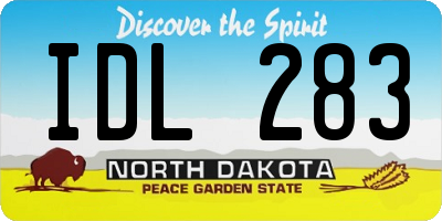 ND license plate IDL283