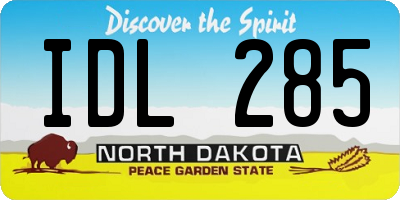 ND license plate IDL285