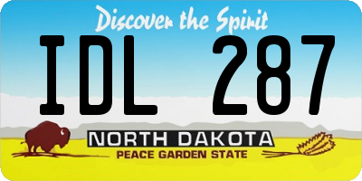 ND license plate IDL287