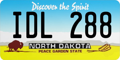 ND license plate IDL288