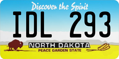 ND license plate IDL293
