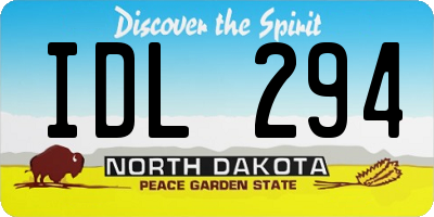 ND license plate IDL294