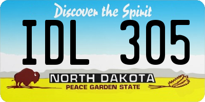 ND license plate IDL305
