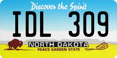 ND license plate IDL309