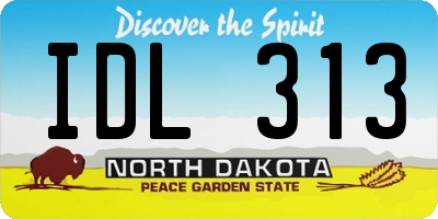 ND license plate IDL313