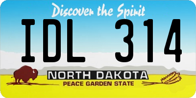 ND license plate IDL314