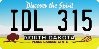 ND license plate IDL315