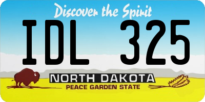 ND license plate IDL325
