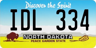 ND license plate IDL334